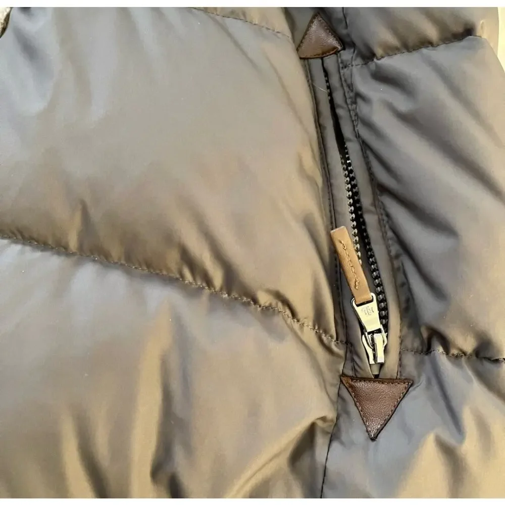 Lauren Ralph Lauren Gray Anorak Puffer Down Coat Jacket Sz Large Hooded Outdoor
